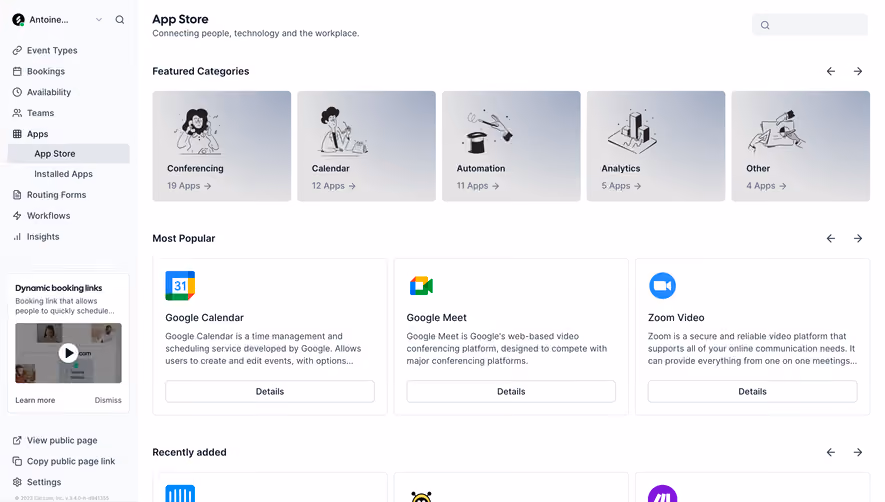 Cal.com App Store
