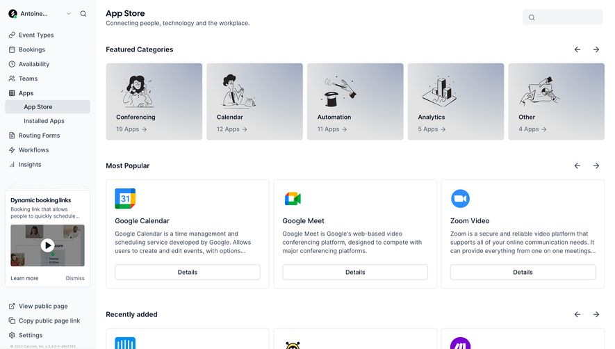 Cal.com App Store