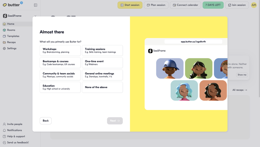 Butter User Onboarding