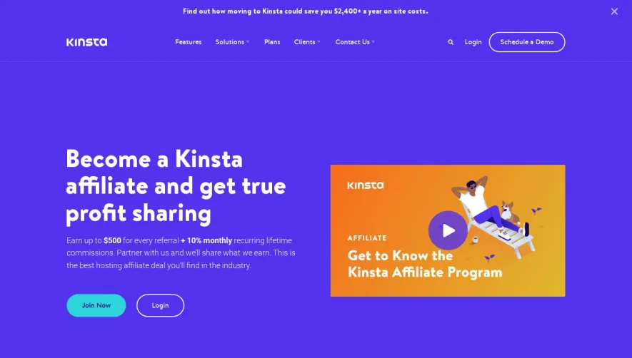 Kinsta Affiliate Page