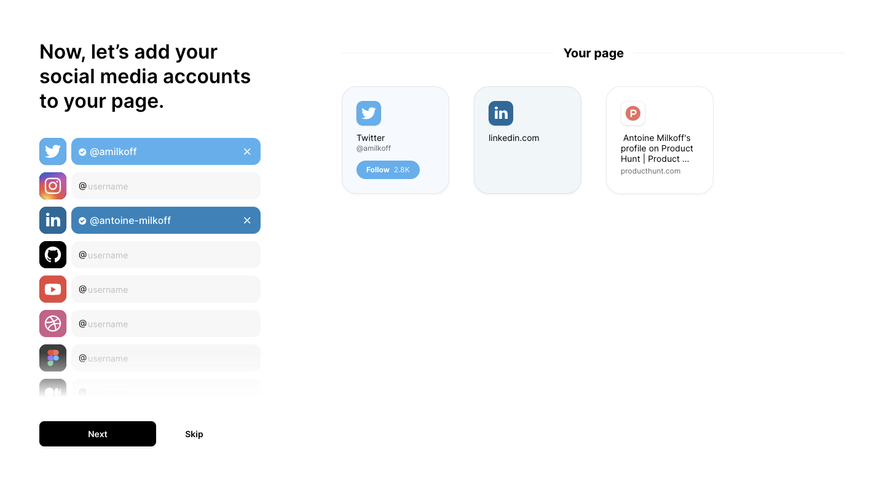 Bento Add Social Media Links