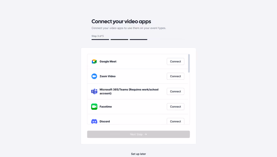 Cal.com Connect Video Apps