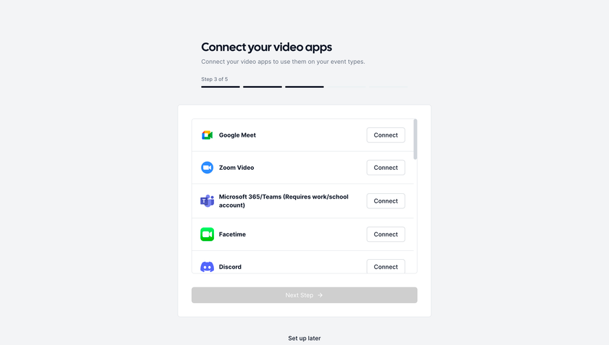 Cal.com Connect Video Apps