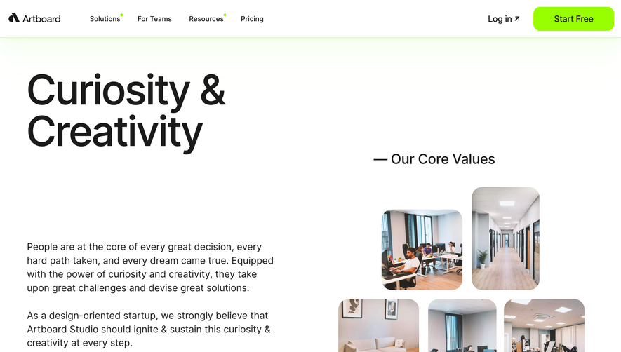 Artboard Studio About Page