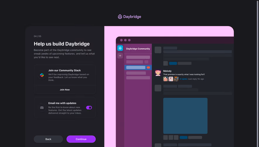 Daybridge User Onboarding