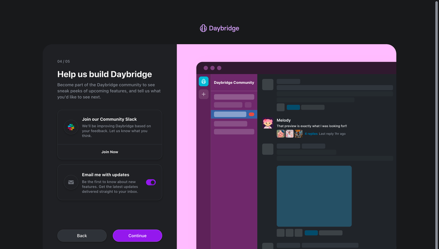 Daybridge User Onboarding
