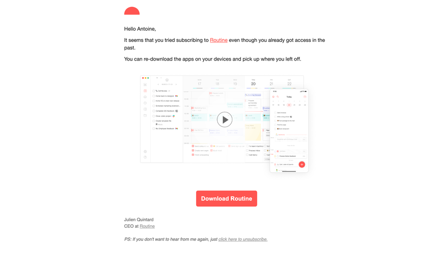 Routine Early Access Emails