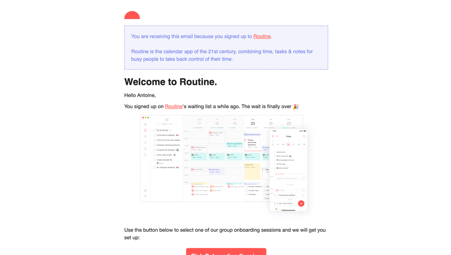 Routine Early Access Emails