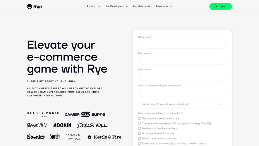 Rye Demo Request