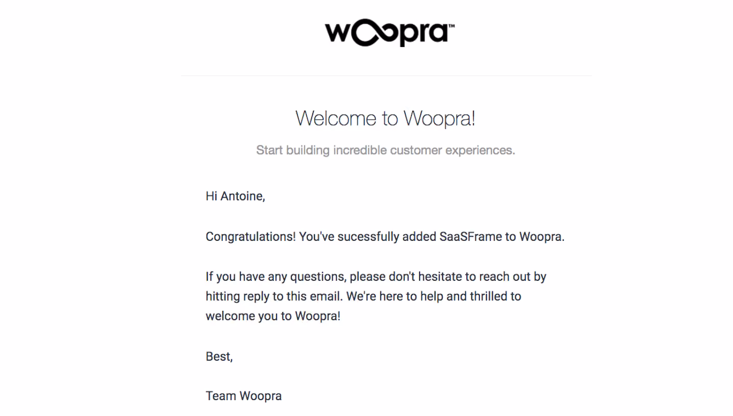 Woopra Onboarding Emails