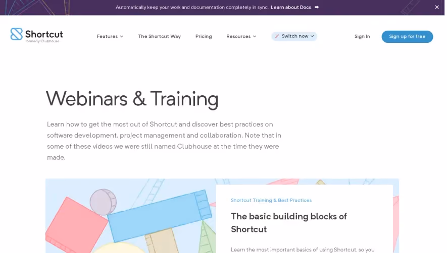 Shortcut lubhouse Webinars Page