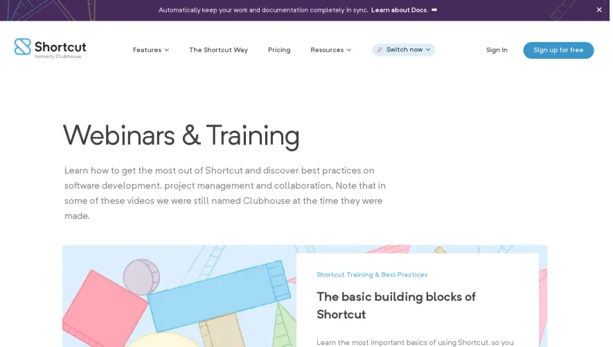 Shortcut lubhouse Webinars Page
