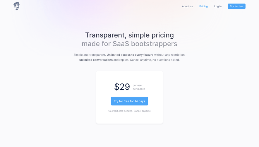 Fernand Pricing Page
