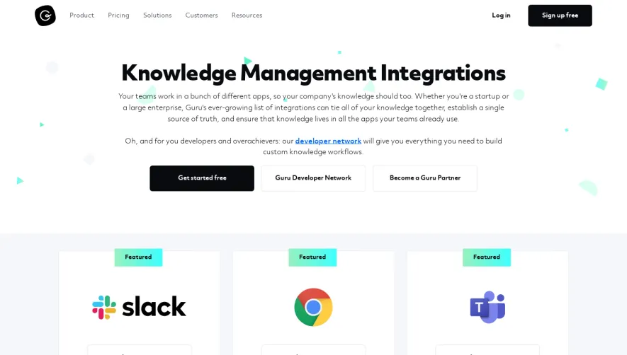 Guru Integrations Page