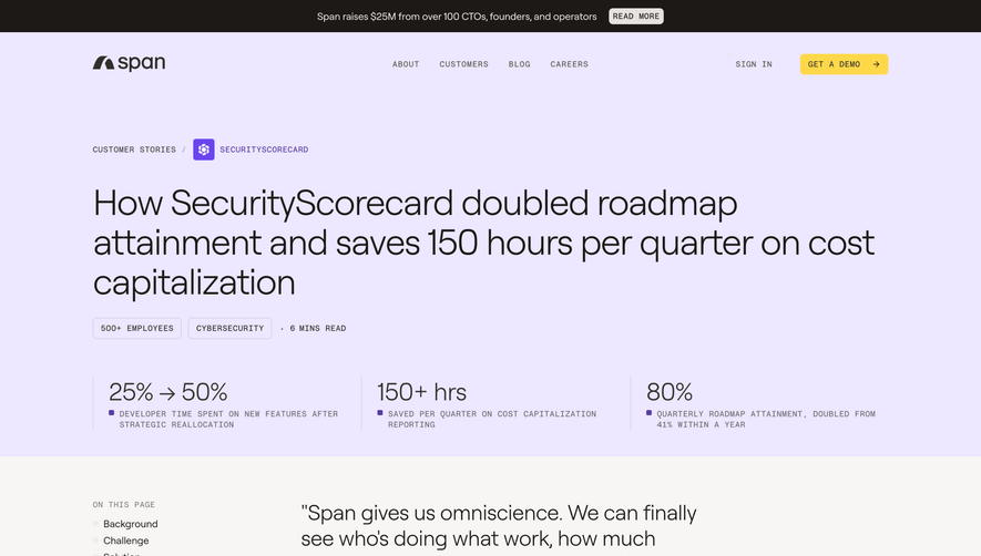 Span Customers Page