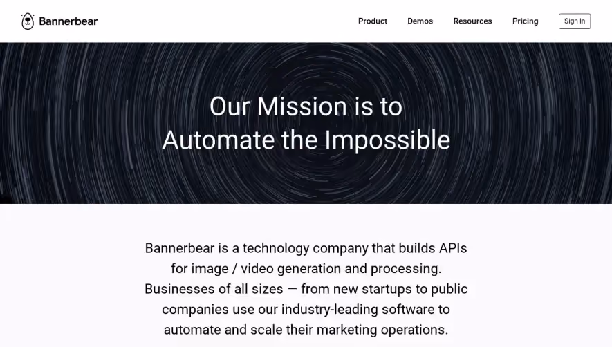 Bannerbear About Page