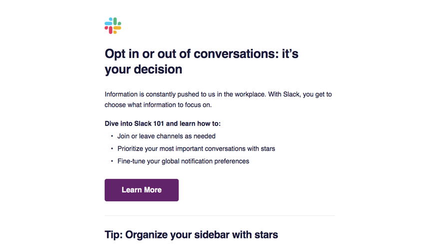 Slack Onboarding Email Flow