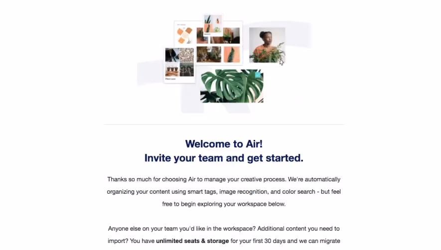 Air Welcome Email