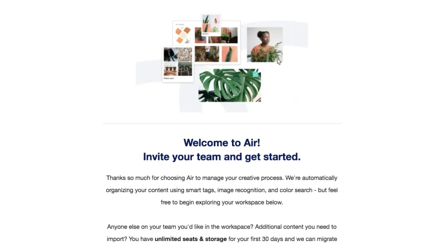 Air Welcome Email