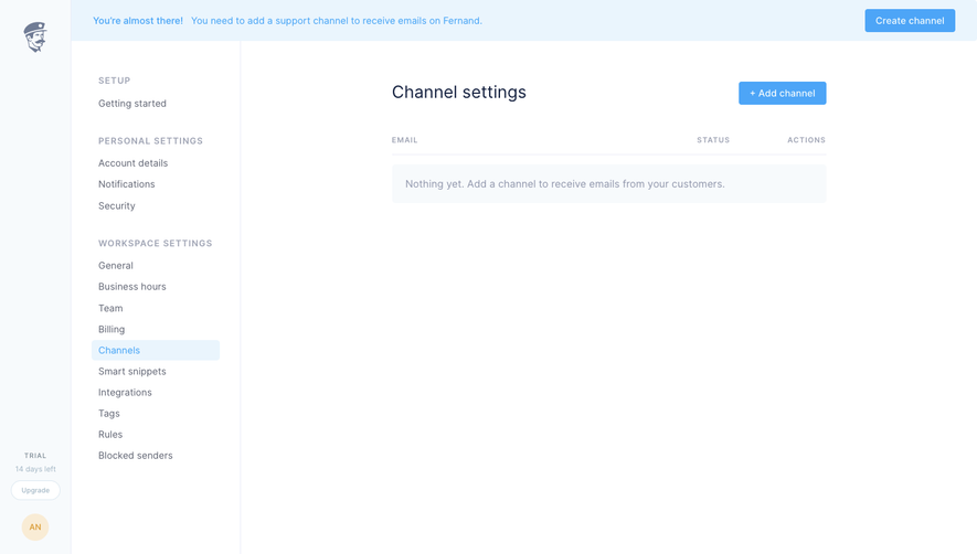 Fernand Channel settings