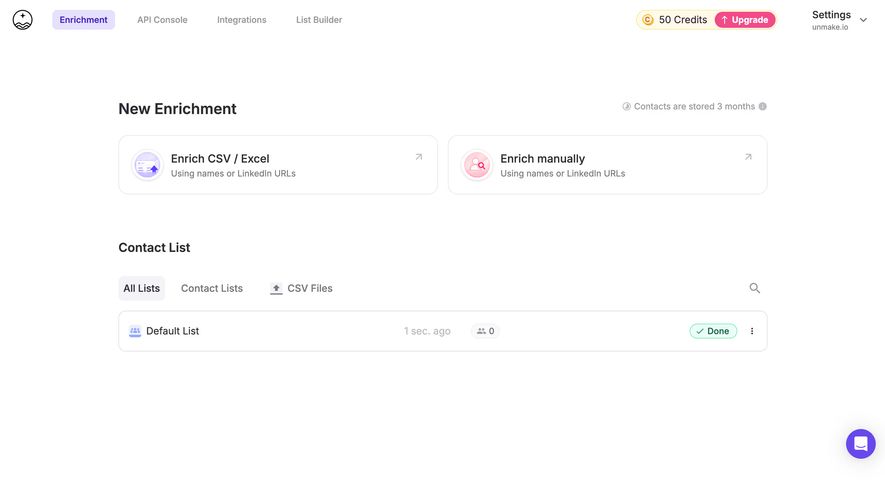FullEnrich Enrichment Dashboard