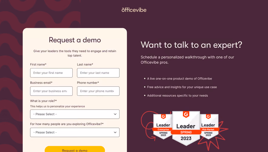 Officevibe Demo Request