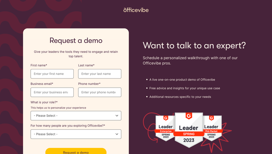 Officevibe Demo Request