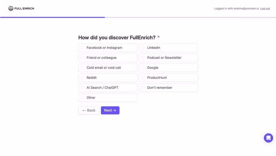FullEnrich User Onboarding