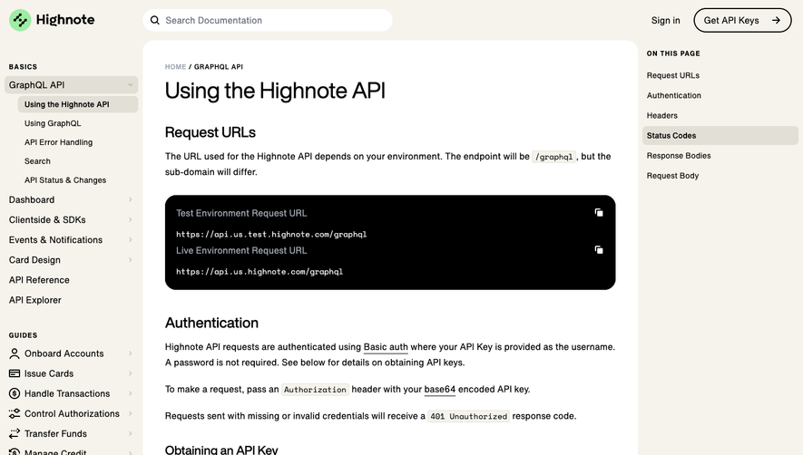 Highnote Documentation