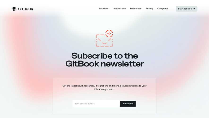 GitBook Newsletter Page