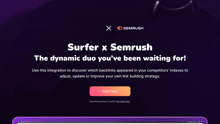 Surfer SEO Integrations Page