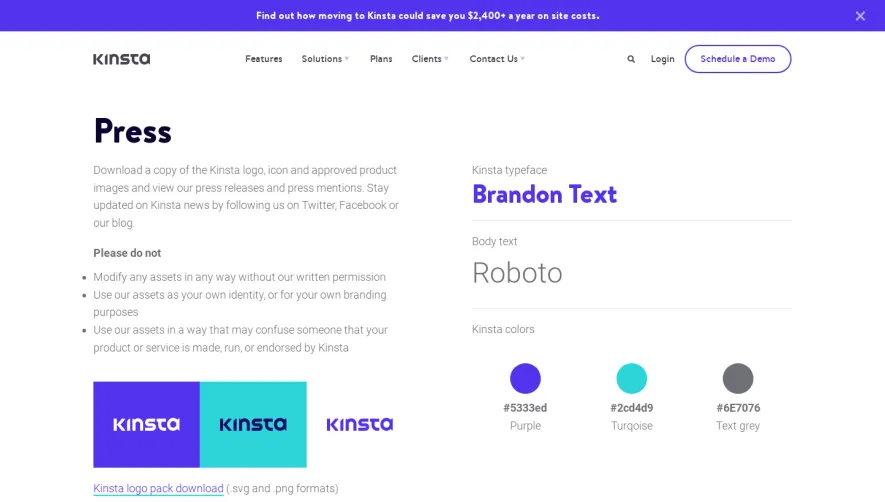 Kinsta Press Page