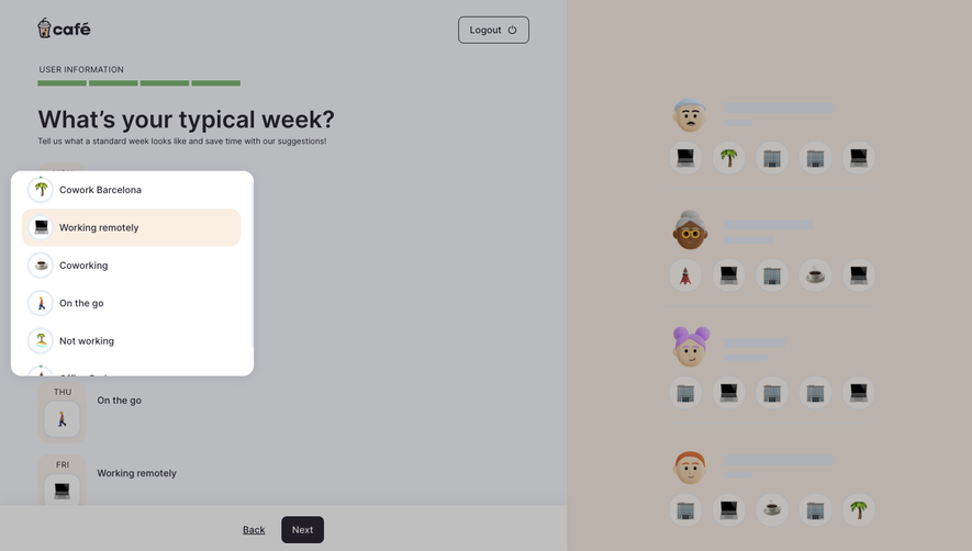 Café Schedule Setup