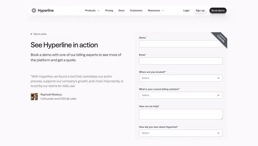 Hyperline Demo Request