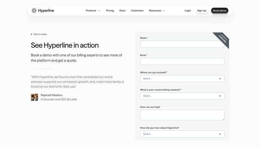 Hyperline Demo Request