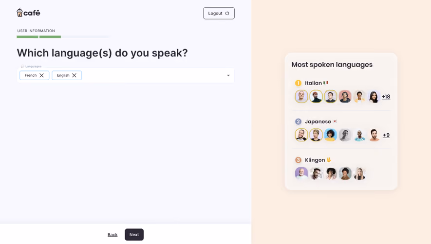 Café Language Setup