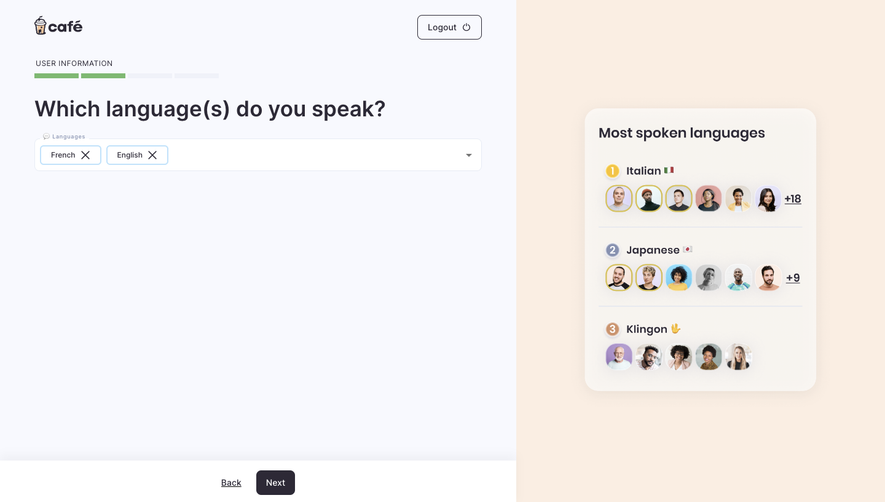 Café Language Setup