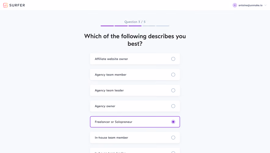 Surfer SEO Account Setup