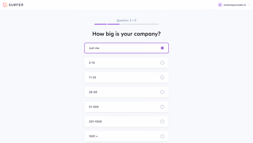 Surfer SEO Account Setup