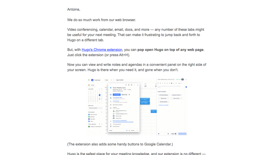Hugo Onboarding Emails