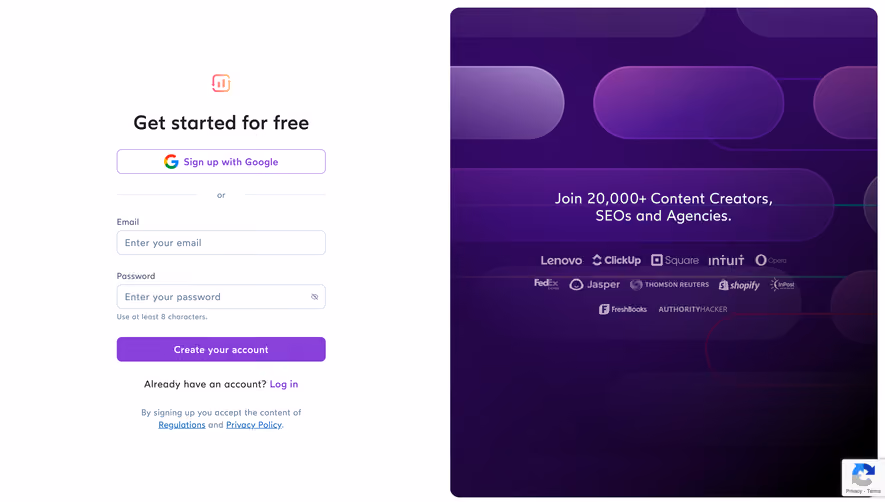 Surfer SEO Signup