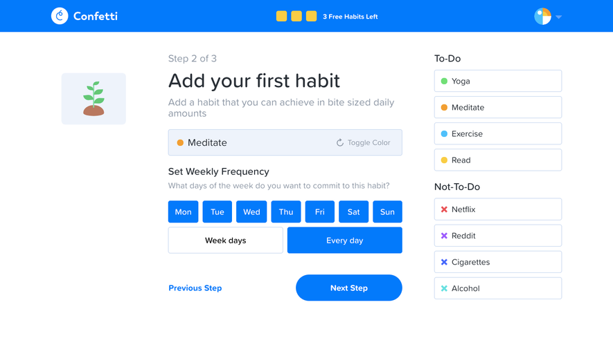 Confetti User Onboarding