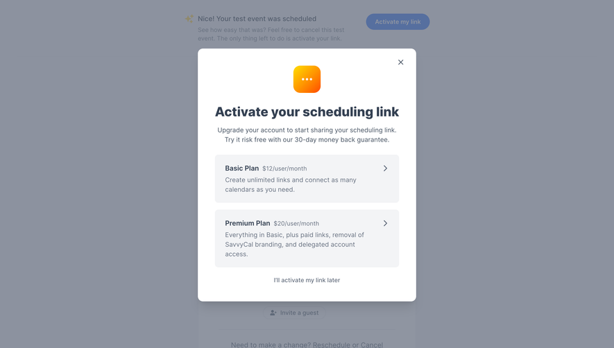 SavvyCal User Onboarding