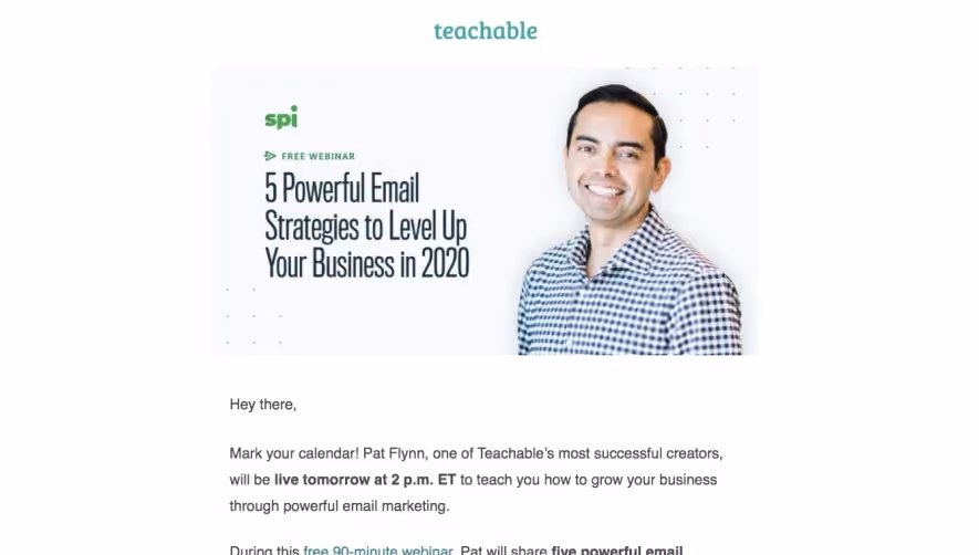 Teachable Webinars Emails