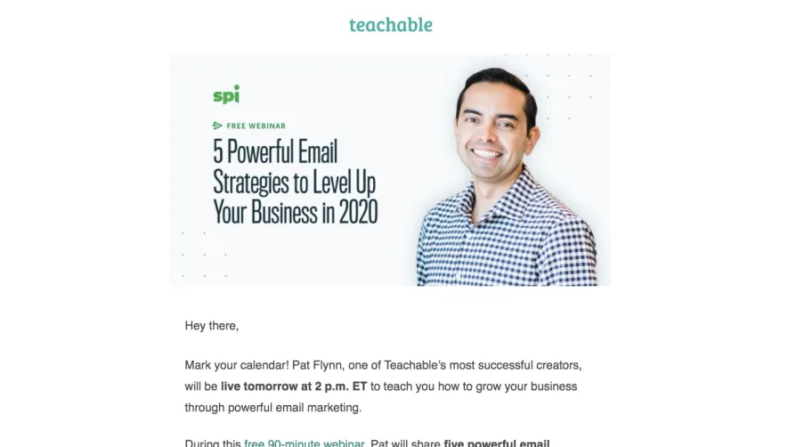 Teachable Webinars Emails