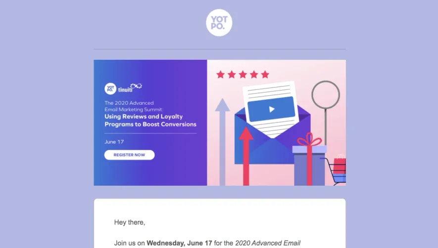 Yotpo Webinars Emails