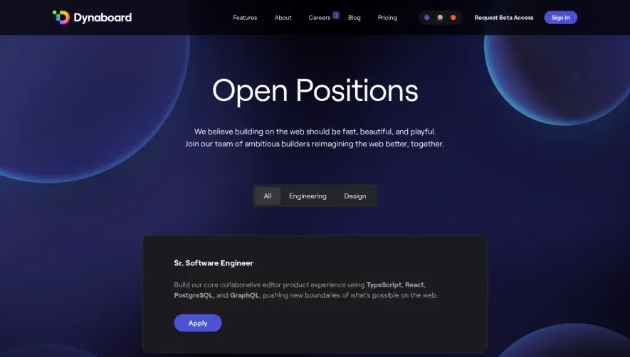 Dynaboard Careers Page