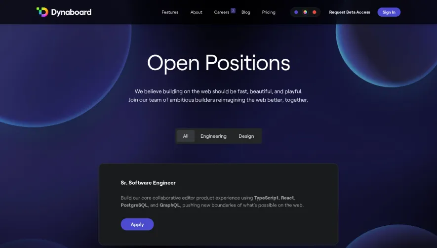 Dynaboard Careers Page