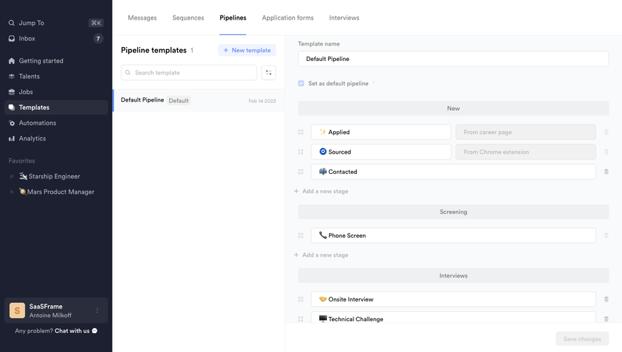 Crew Pipelines templates