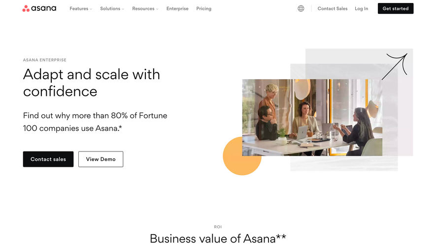Asana Enterprise Page